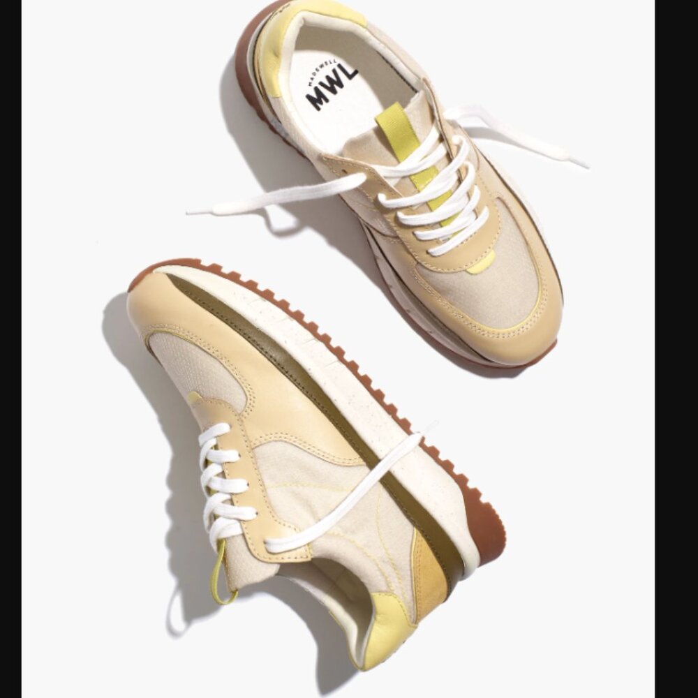 Madewell Kickoff Trainer Sneakers Ripstop Nylon Leather EB9384 MD781 shoes 6.5